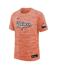 Nike Big Boys and Girls Coral Milwaukee Brewers 2026 City Connect Authentic Collection Velocity Dri-fit T-Shirt