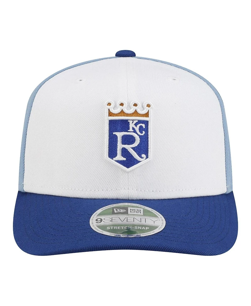 New Era Men's White/Light Blue Kansas City Royals Player Replica 9SEVENTY Adjustable Hat