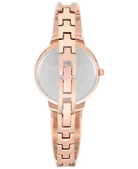 Anne Klein Women's Diamond Accent Rose Gold-Tone Stainless Steel Bracelet Watch 30mm