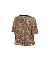 New Era Women's Brown Jacksonville Jaguars Mom Me Leopard Boxy Cropped T-Shirt