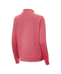 Antigua Women's Heather Red Los Angeles Angels Crush Stars and Stripes Team Logo Quarter-Zip Pullover Top