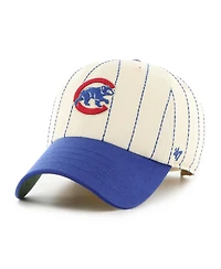 '47 Brand x Rawlings Men's Natural/Royal Chicago Cubs Pinstripe Clean Up Adjustable Hat