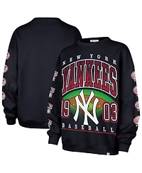 '47 Brand Women's Navy New York Yankees Trendy Team Go Big Oversized Sweatshirt