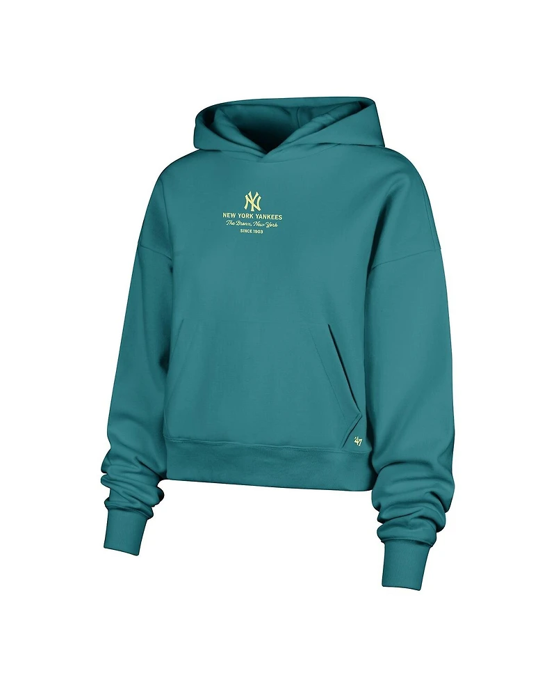 '47 Brand Women's Teal New York Yankees Contemporary Basics Anderson Foundation Hoodie