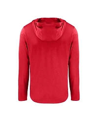 Cutter & Buck Men's Red St. John's Red Storm Coastline Epic Comfort Eco Long Sleeve Hoodie T-Shirt