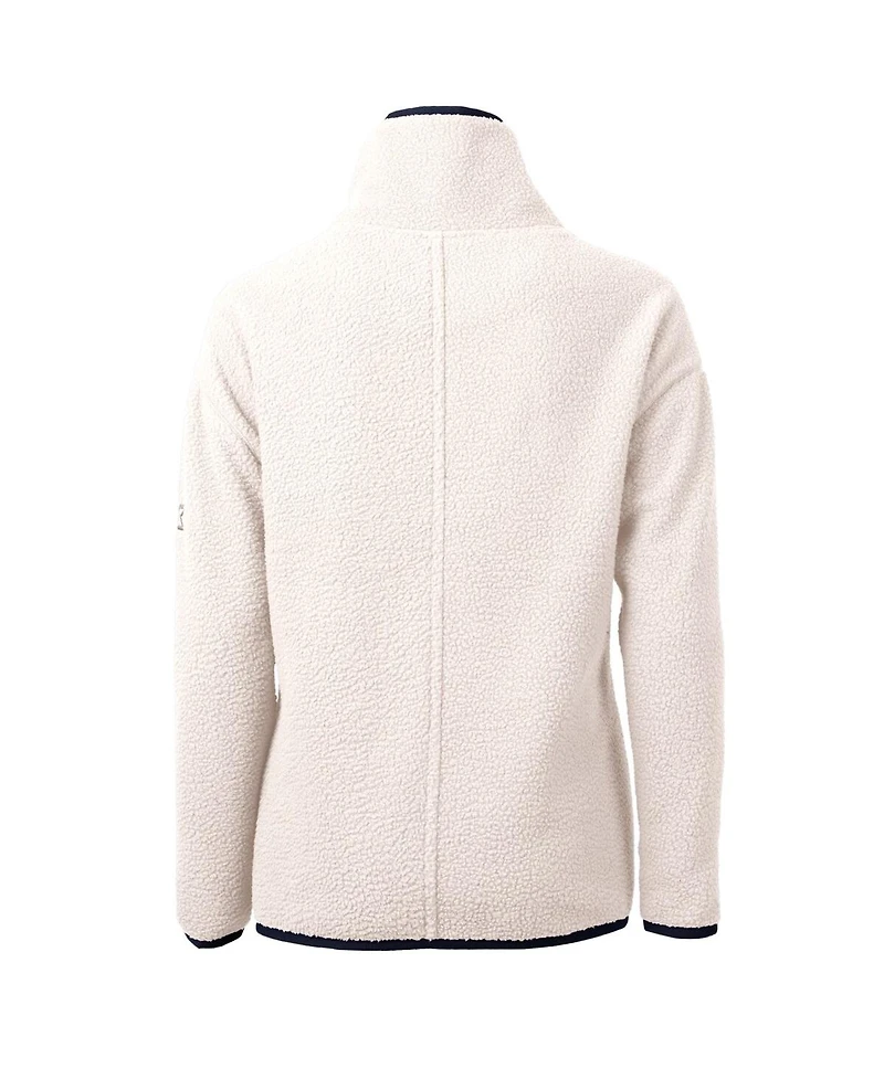 Cutter & Buck Women's Oatmeal Syracuse Orange Vault Cascade Eco Sherpa Fleece Half-Zip Pullover Jacket