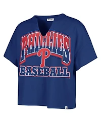'47 Brand Women's Royal Philadelphia Phillies Plus Win Big Oversized Notch-Neck T-Shirt