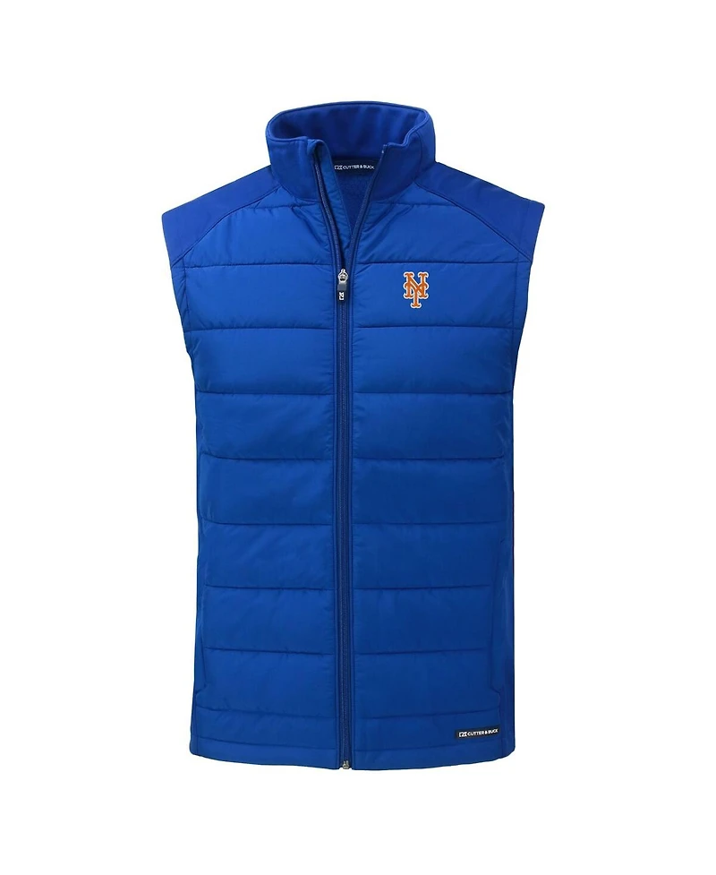 Cutter & Buck Men's Royal New York Mets Evoke Hybrid Eco Softshell Full-Zip Vest