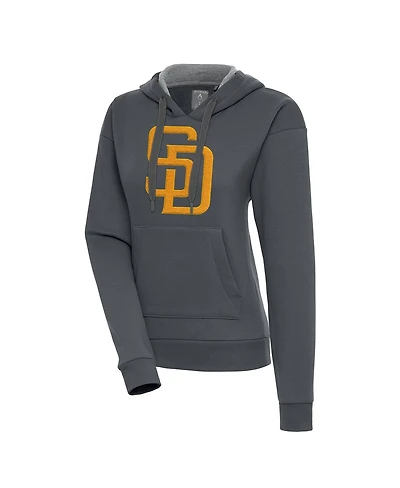 Antigua Women's Charcoal San Diego Padres Victory Pullover Hoodie