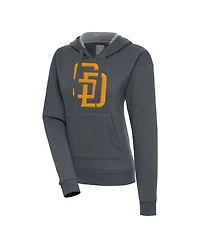 Antigua Women's Charcoal San Diego Padres Victory Pullover Hoodie