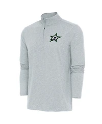 Antigua Men's Heather Gray Dallas Stars Hunk Quarter-Zip Pullover Top
