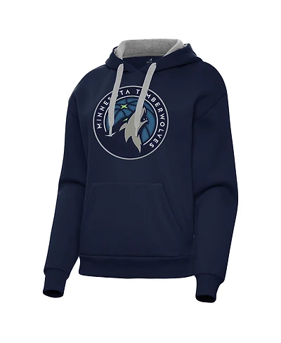 Antigua Women's Navy Minnesota Timberwolves Victory Pullover Hoodie