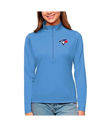 Antigua Women's Powder Blue Toronto Jays Tribute Quarter-Zip Pullover Top