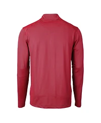 Cutter & Buck Men's Red/Navy Philadelphia Phillies Virtue Eco Pique Micro Stripe Big Tall Quarter-Zip Pullover Top