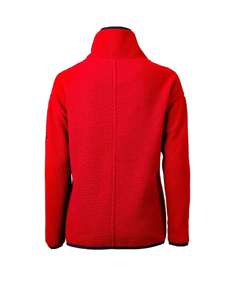 Cutter & Buck Women's Red Boston Sox Cascade Eco Sherpa Fleece Quarter-Zip Pullover Jacket
