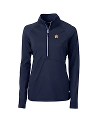 Cutter & Buck Women's Navy Houston Astros Adapt Eco Knit Stretch Half-Zip Pullover Top