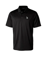 Cutter & Buck Men's Black Los Angeles Dodgers Prospect Textured Stretch Big Tall Polo Shirt
