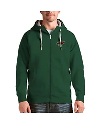 Antigua Men's Green Minnesota Wild Logo Victory Full-Zip Hoodie