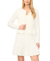 CeCe Women's Long-Sleeve Crew Neck Cardigan