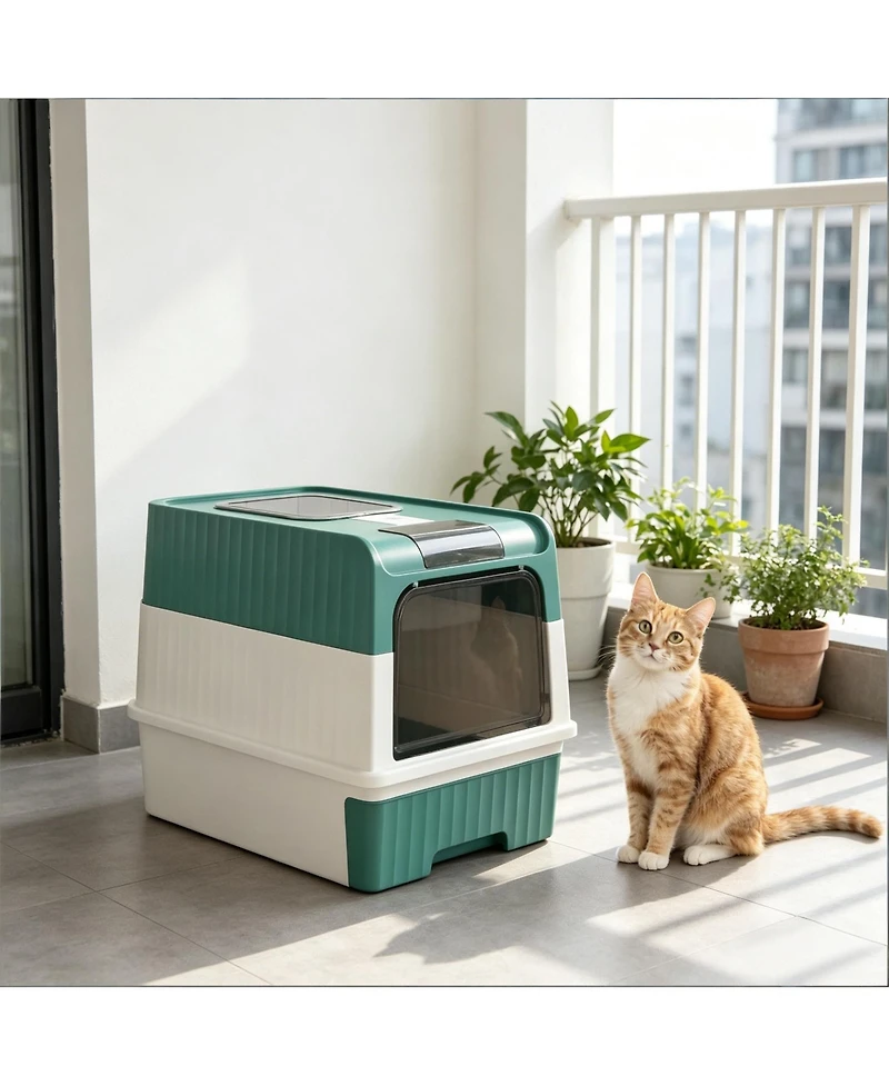 Aostirmotor Pet Litter Box, Fully Enclosed Box
