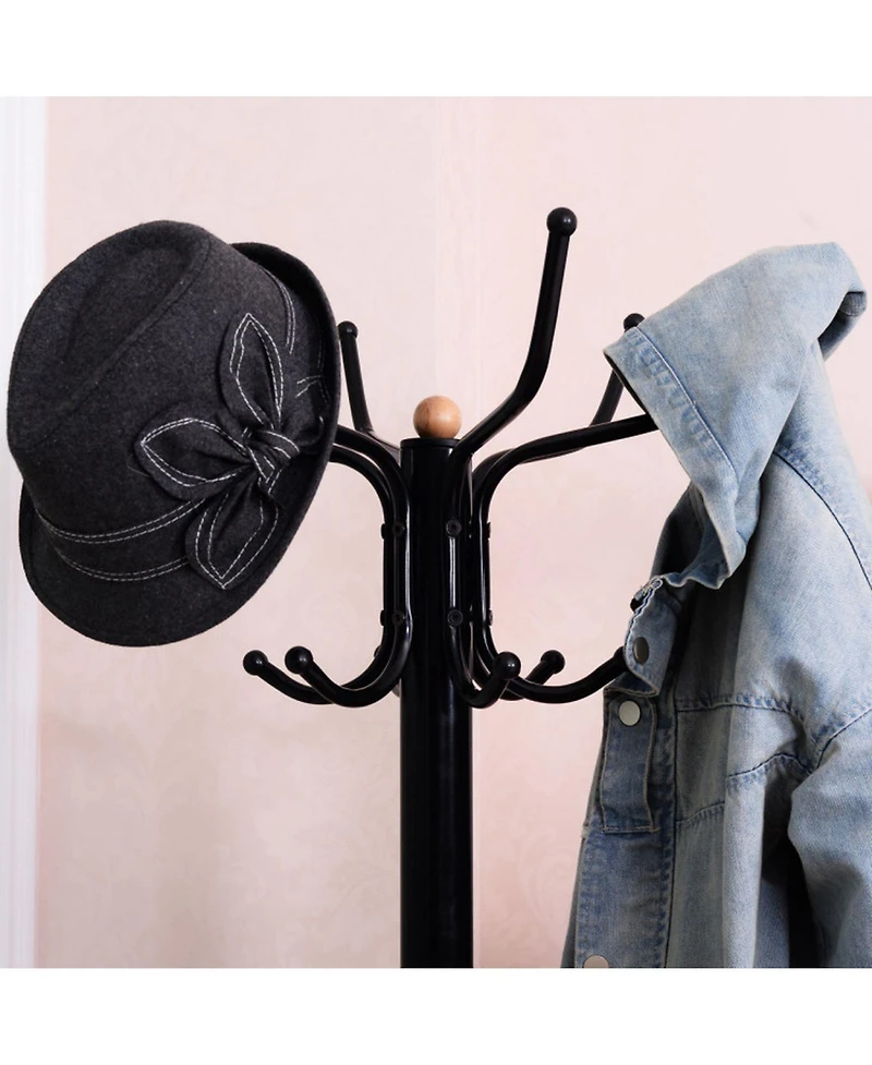 Gouun Metal Frame Freestanding Metal Coat Rack with Multiple Hooks