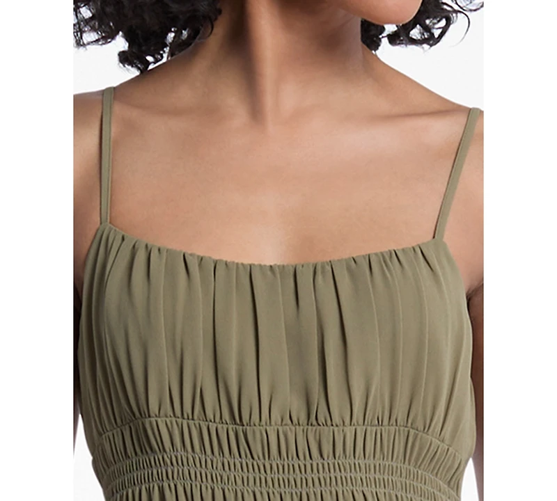 Michael Kors Women's Square Neck Smocked Dress