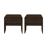 New Classic Furniture Mara 15.7 in Walnut Rectangular Wood End Table (Set of 2)
