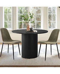 Maison Boucle 19.5" Seat Height Chenille Dining Side Chairs Set of 2, Metal Legs