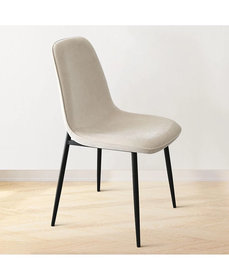 Maison Boucle 19.5" Seat Height Chenille Dining Side Chairs Set of 2, Metal Legs