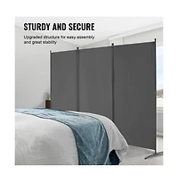 Sugift 3-Panel Fabric Folding Privacy Screen with Steel Frame, 72.4 in Tall Portable Room Partition