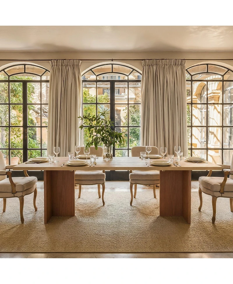 Homsee 7feet Solid Wood Dining Table Farmhouse Kitchen Table with Open Grain Finish and Rubber Wood Legs