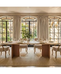 Homsee 7feet Solid Wood Dining Table Farmhouse Kitchen Table with Open Grain Finish and Rubber Wood Legs