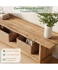 Tribesigns Solid Wood Tv Stand for 55/75/85-Inch Tv, Farmhouse Entertainment Center with Storage Shelf, Media Console Wooden Entertainment Stand