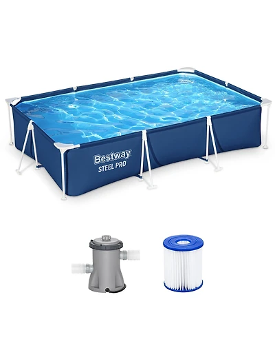 Bestway Steel Pro 9.8' x 6.6' x 26" Metal Frame Above Ground Pool w/ Filter Pump
