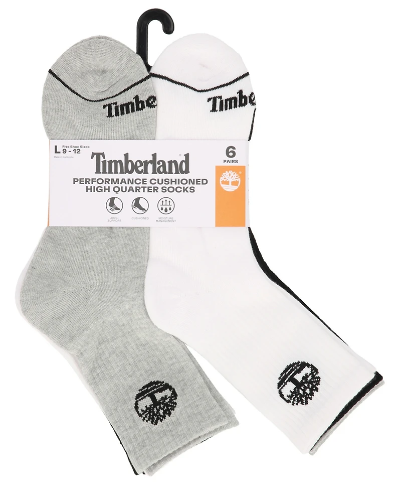 Timberland Men's 6-Pack Millboro High Quarter Sock