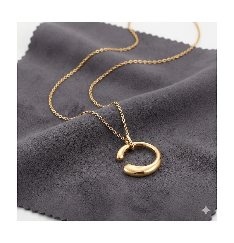 Simona Polished Puffed 'C' Design Necklace