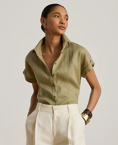 Lauren Ralph Petite Relaxed-Fit Short-Sleeve Shirt