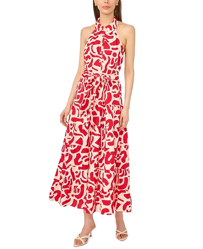 Msk Women's Button-Front Sleeveless Dress