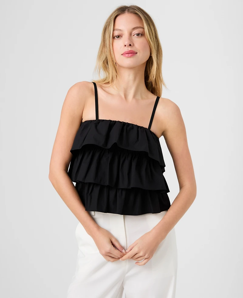 French Connection Women's Aimee Ruffle Detail Cotton Top