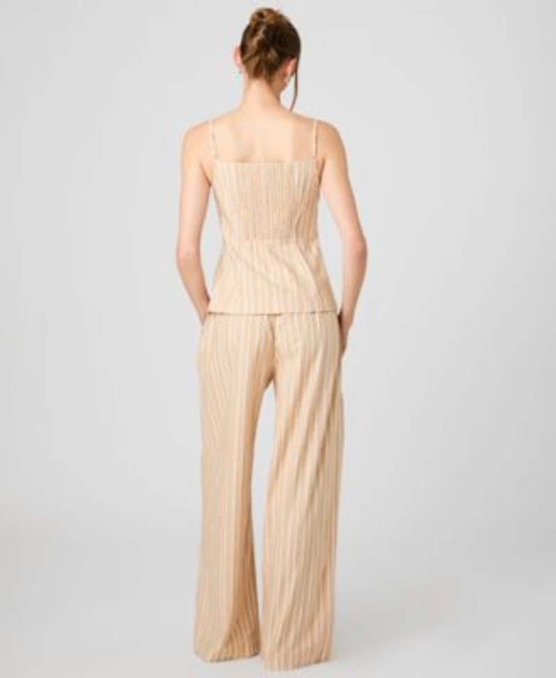 French Connection Womens Sleeveless Tailored Top Striped Drawstring Pants