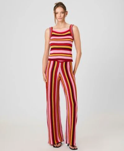 French Connection Womens Striped Sleeveless Top Motley Knit Striped Flare Pants