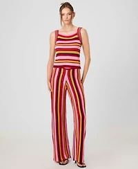 French Connection Womens Striped Sleeveless Top Motley Knit Striped Flare Pants