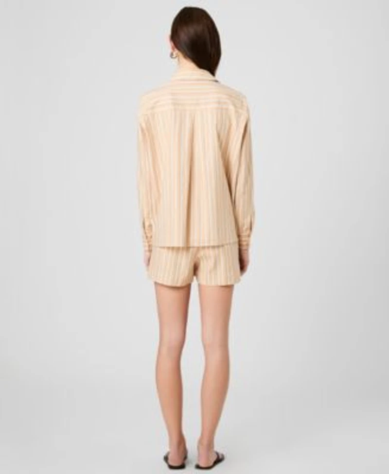 French Connection Womens Sandlot Striped Shirt Striped Drawstring Pants