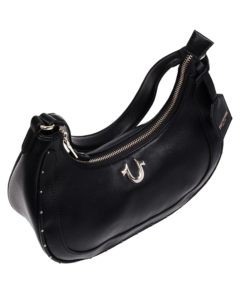 True Religion Zip Top Crescent Hobo Bag