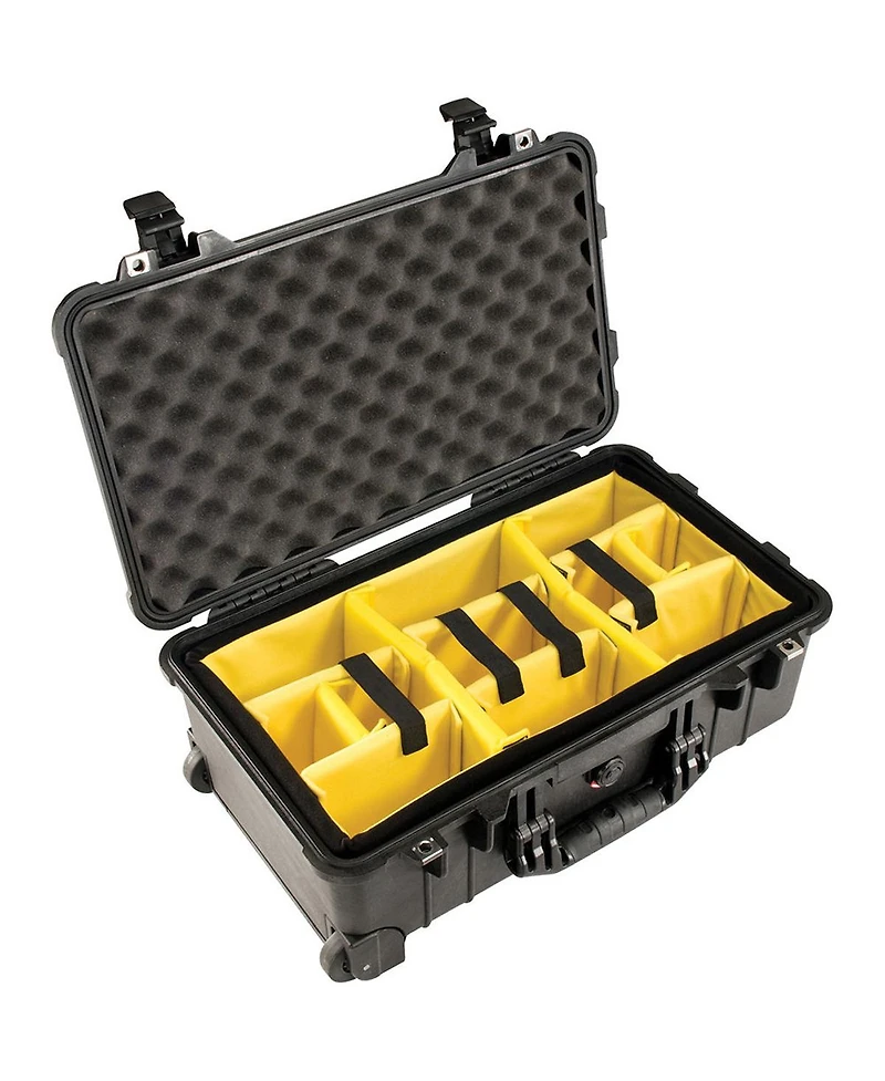 Pelican 1510 Carry On Case with Divider Set and Wheels, with Pelican 1510MP Molle Panel Lid Organizer
