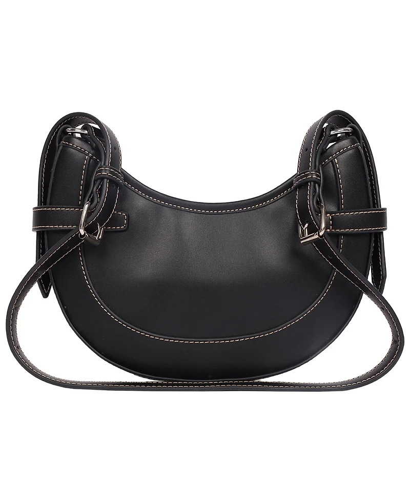 True Religion Blake Smooth Pu Belted Hobo Bag – Women's Faux Leather Shoulder and Crossbody Handbag