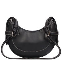 True Religion Blake Smooth Pu Belted Hobo Bag – Women's Faux Leather Shoulder and Crossbody Handbag