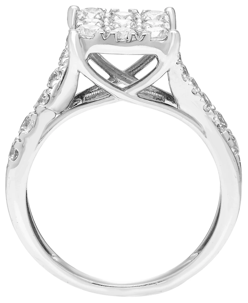 Macy's Diamond Cluster Ring (1 ct. t.w.) in 10k White Gold