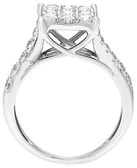 Macy's Diamond Cluster Ring (1 ct. t.w.) in 10k White Gold