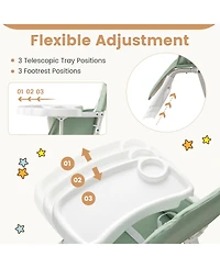 Gouun Baby Compact Foldable High Chair with Removable Waterproof Cushion